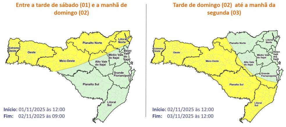 Defesa Civil de SC alerta para temporais isolados e chuva pontualmente intensa Foto Defesa Civil de Santa Catarina