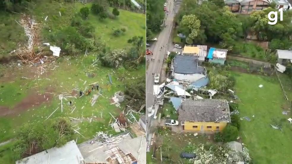 Image: https://thefolha.news/wp-content/uploads/2025/12/postiimg-694c586e4a6658363.png Farroupilha na Serra do RS foi atingida por um tornado Foto Imagens cedidas Defesa Civil do RS