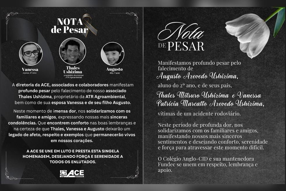 Image: https://thefolha.news/wp-content/uploads/2026/01/postiimg-69666f3dd0d1f9427.png Associao Comercial e Empresarial de Dracena e colgio da cidade publicaram notas de pesar pela morte da famlia Foto ReproduoRedes Sociais