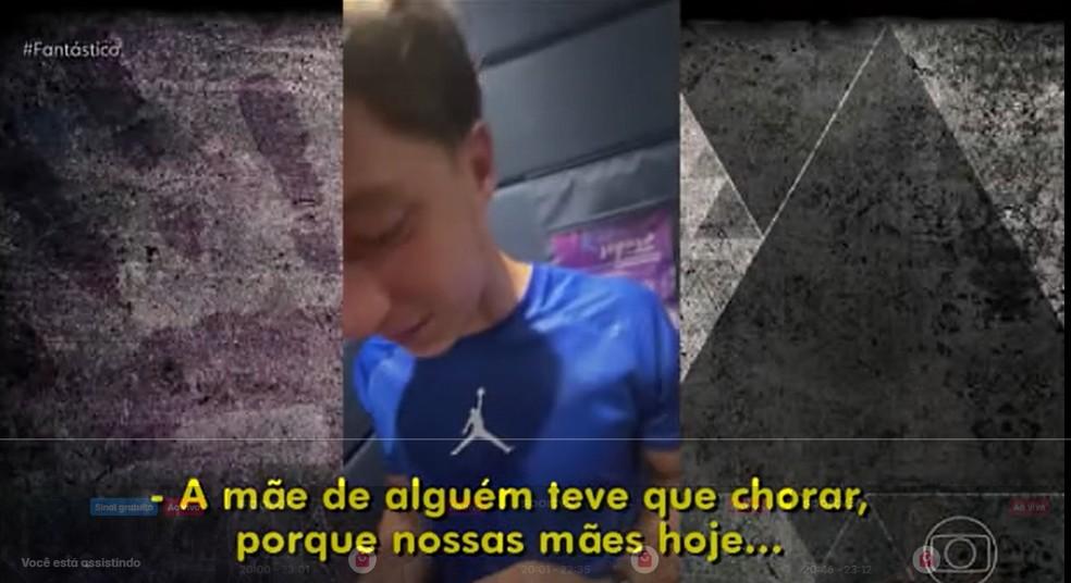 Imagens mostram os suspeitos celebrando no elevador Foto ReproduoFantstico