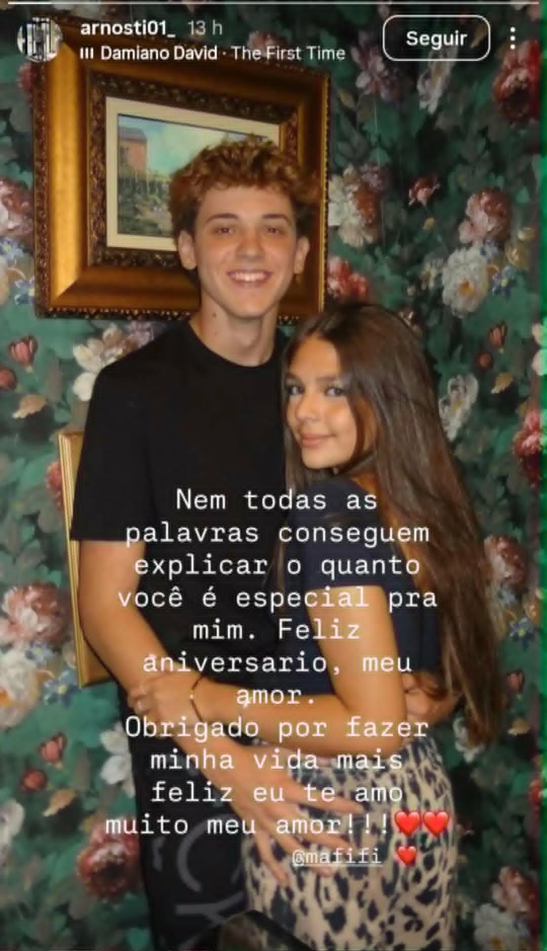 Neta de Leonardo recebe declarao do namorado