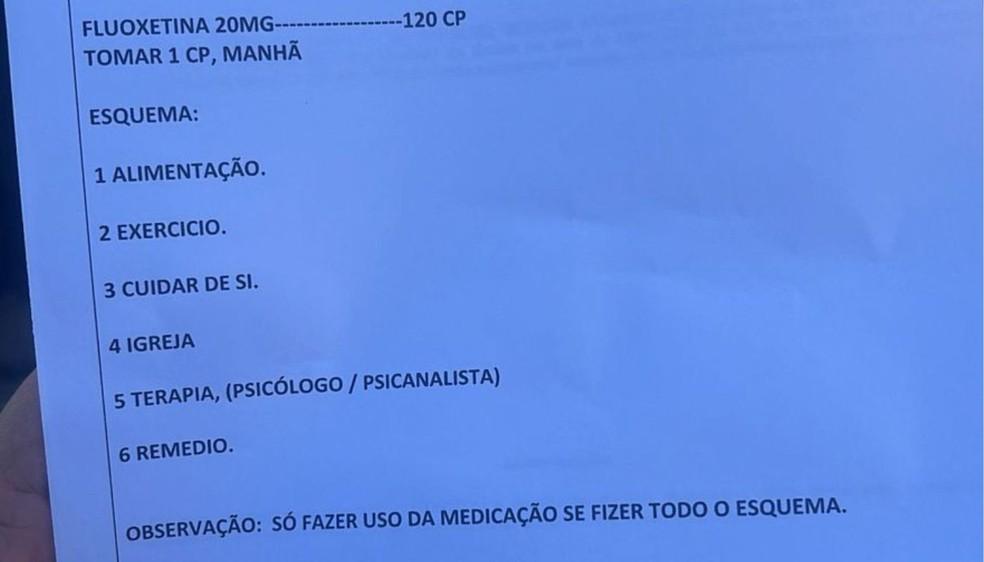 Receita mdica prescreve igreja a paciente com dores em Piracicaba Foto Arquivo pessoal