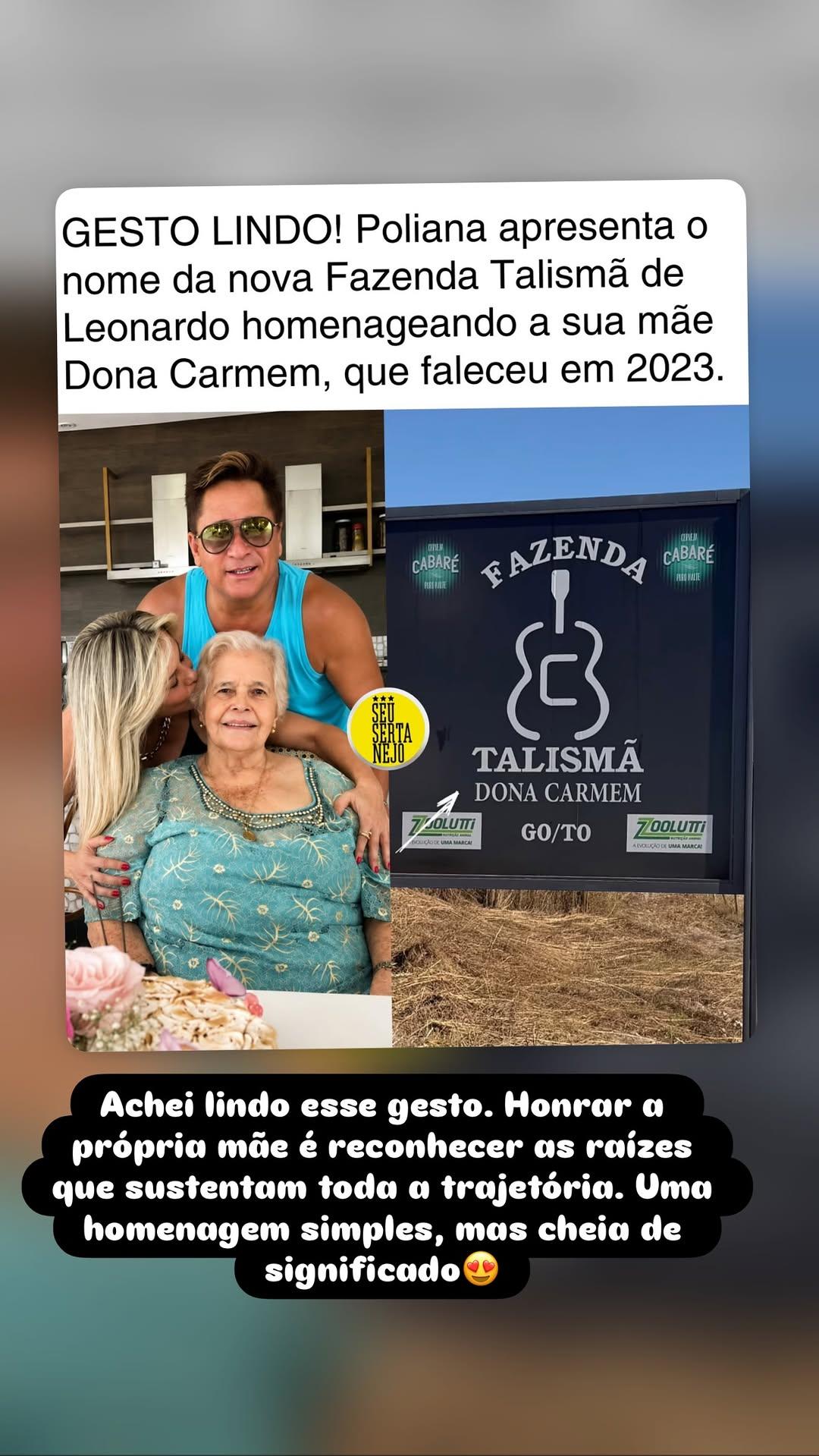 Image: https://thefolha.news/wp-content/uploads/2026/06/postiimg-6a3306005b3d22144.jpg Placa oficial da Fazenda Talism Dona Carmem Foto ReproduoInstagram